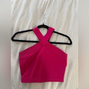 Aritzia Pink Cross-Neck tank top